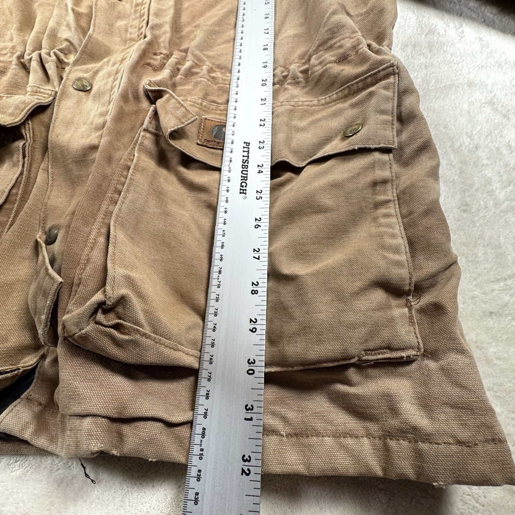 Carhartt VINTAGE Carhartt Ranch Hand Cattle Roper Coat Men's L Workwear Canvas Tan Grunge 90s Distressed Pocket Sherpa Lining Size US L / EU 52-54 / 3 - 7 Thumbnail