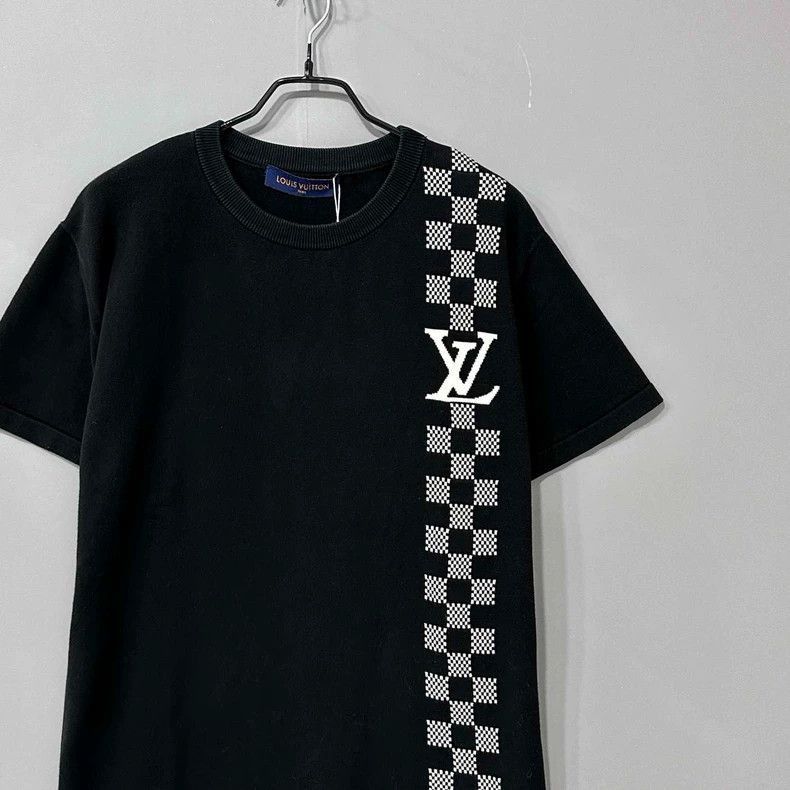 Louis Vuitton Louis Vuitton Checker Logo Knit Short Sleeve Tee -2505 Size M / US 6-8 / IT 42-44 - 2 Thumbnail