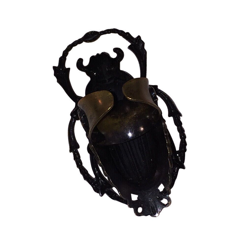 Designer Kim Brass Egyptian Revival Inspired Scarab Statement Ring Size ONE SIZE - 5 Thumbnail