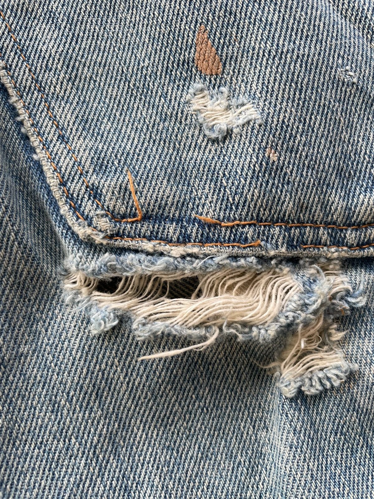 Vintage Vintage 50s selvage jeans unbranded distressed Size US 39 - 14 Thumbnail