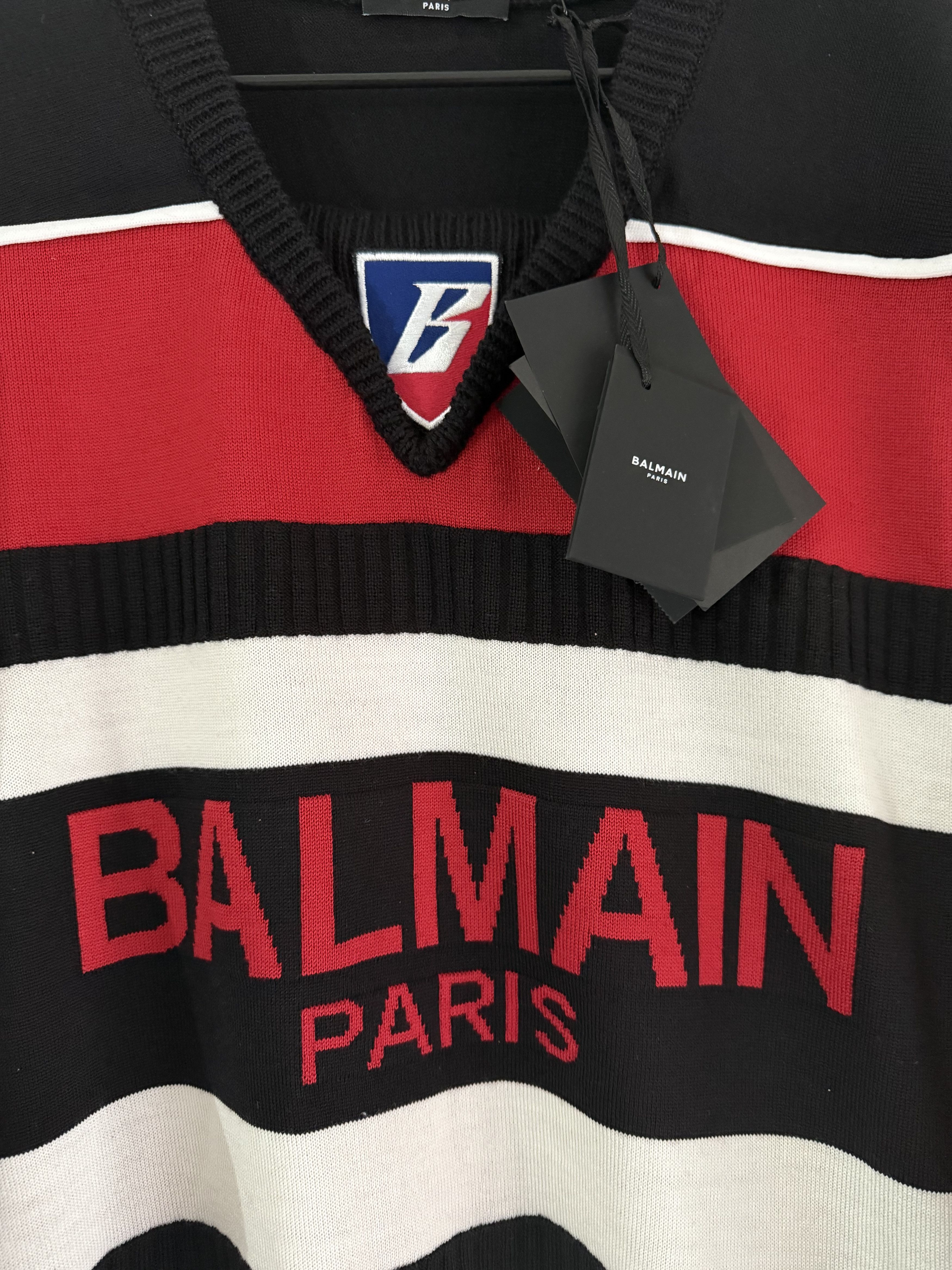 Balmain Balmain Red B-Sporty Sweater Size US L / EU 52-54 / 3 - 7 Thumbnail