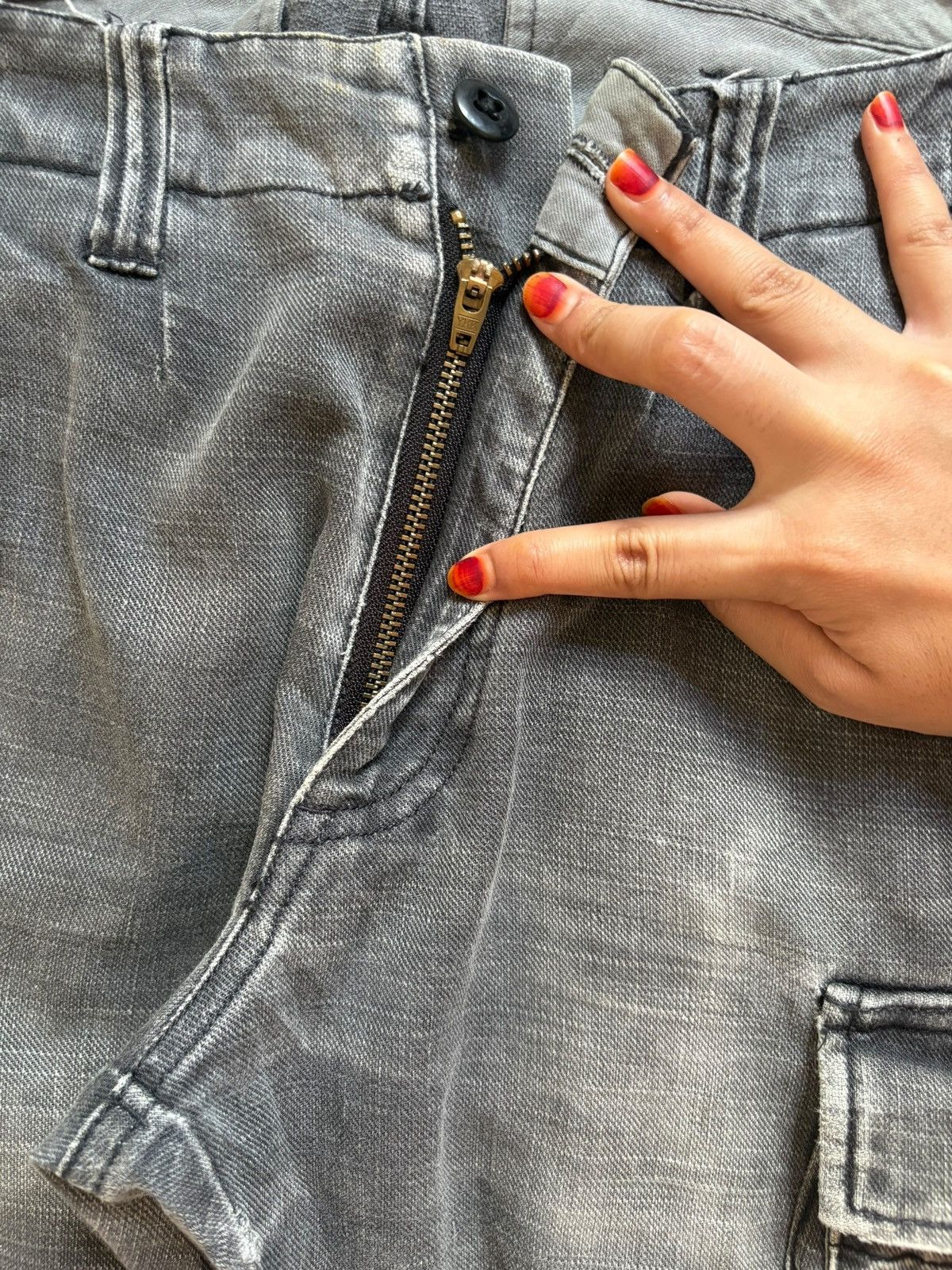 Hysteric Glamour × Japanese Brand Vintage Japanese Brand Grey Cargo Bootcut Flare Jeans Size US 32 / EU 48 - 3 Thumbnail