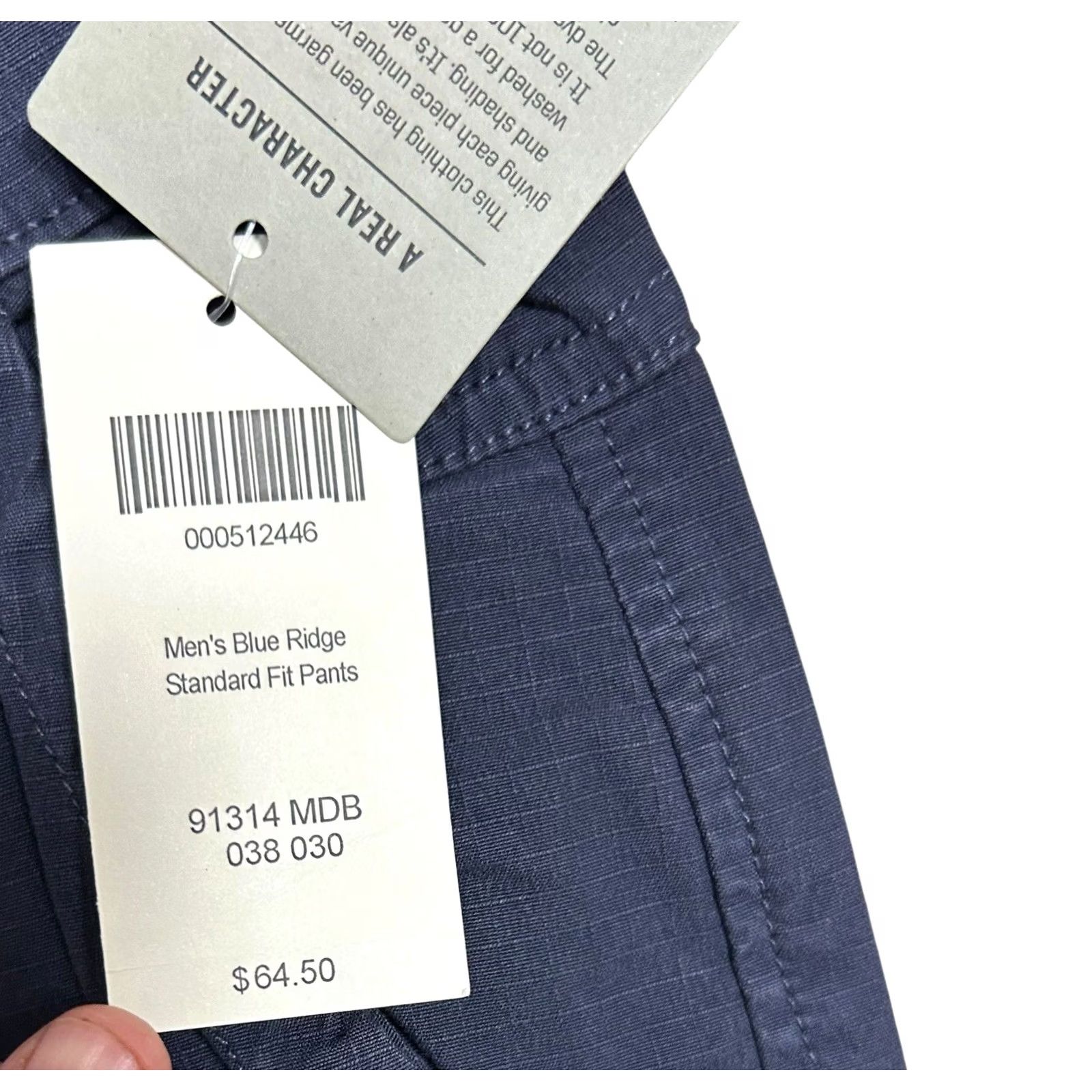 CO Duluth Trading Co Men Blue Ridge Standard Fit Pants 38x30 Blue NWT Regular Straight Workwear Casual Travel Size US 38 / EU 54 - 7 Thumbnail