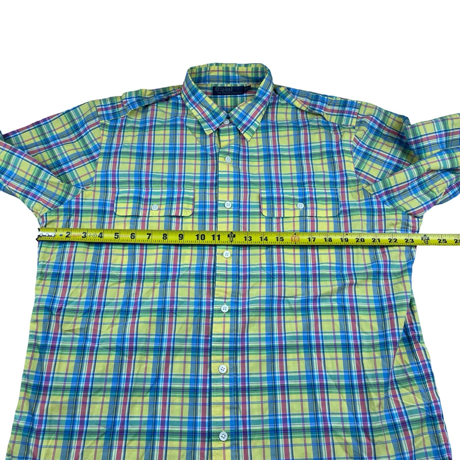 Polo Ralph Lauren VTG Polo Ralph Lauren Men's 100% Cotton Work Shirt Pastel Pl Size US L / EU 52-54 / 3 - 6 Thumbnail