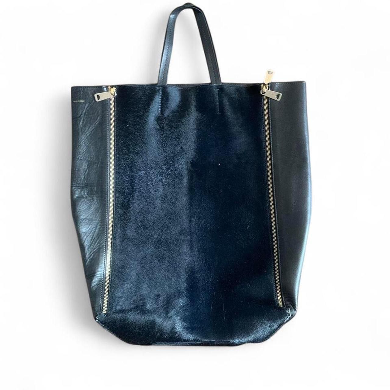 Celine Vintage Black Leather Celine Black Pony hair Cabas tote Size ONE SIZE - 1 Thumbnail