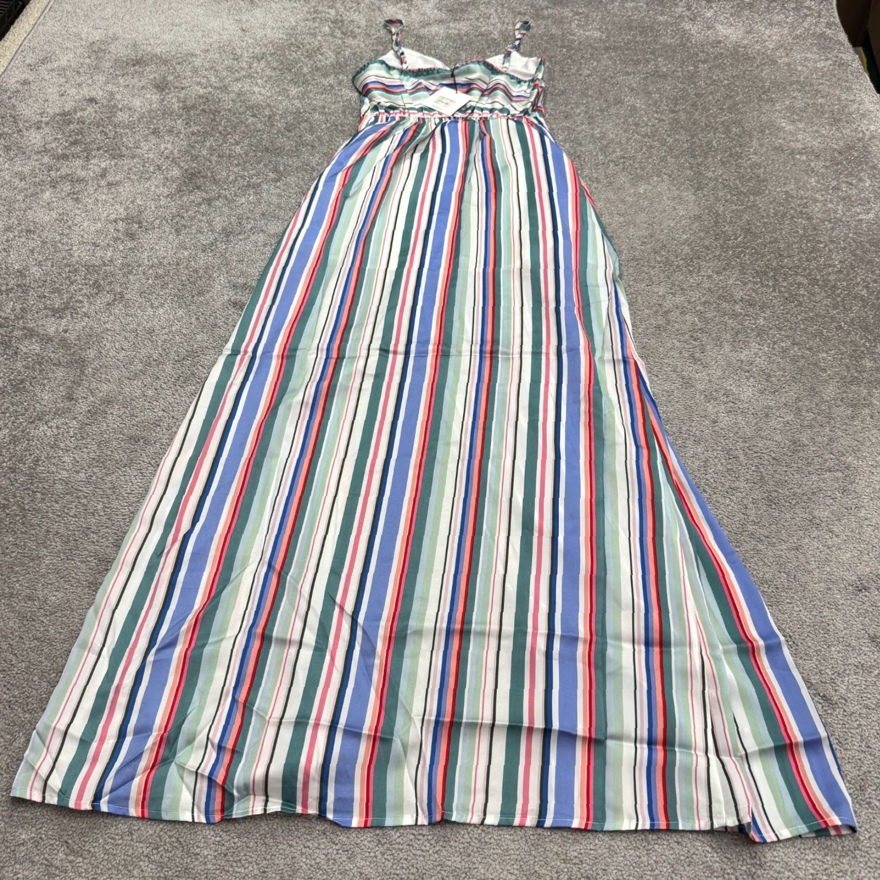 BB Dakota BB Dakota Jack By Maxi Dress Women XS Colorful Multicolor Striped Slit NWT Size XS / US 0-2 / IT 36-38 - 2 Thumbnail