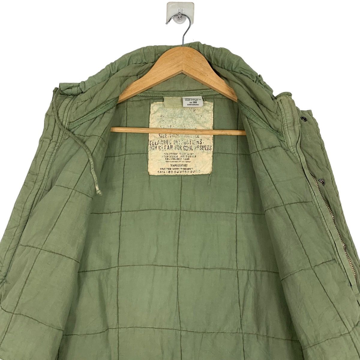 Vintage DENIM DUNGAREE Cotton Khaki Quilted Jacket #0941-C42 Size US S / EU 44-46 / 1 - 12 Thumbnail