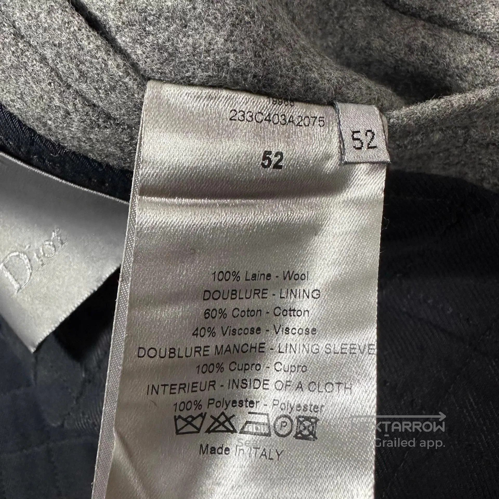 Dior Gray Moto-Style Short Jacket Size L. Size US L / EU 52-54 / 3 - 8 Thumbnail