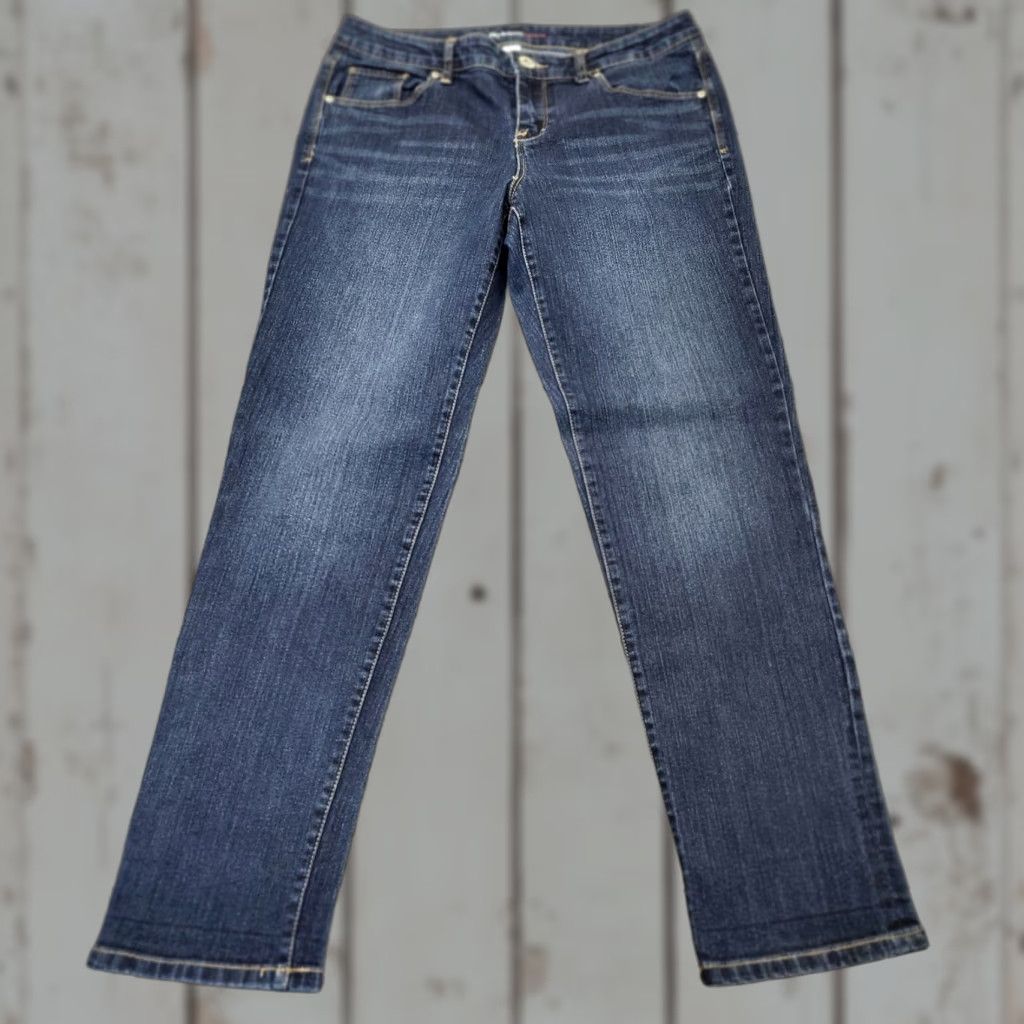 Vintage Style & Co. Jeans Women's Size 6 Blue EX-Boyfriend Curvy Ankle Stretch Whiskered Shirt? Size 28" / US 6 / IT 42 - 1 Thumbnail