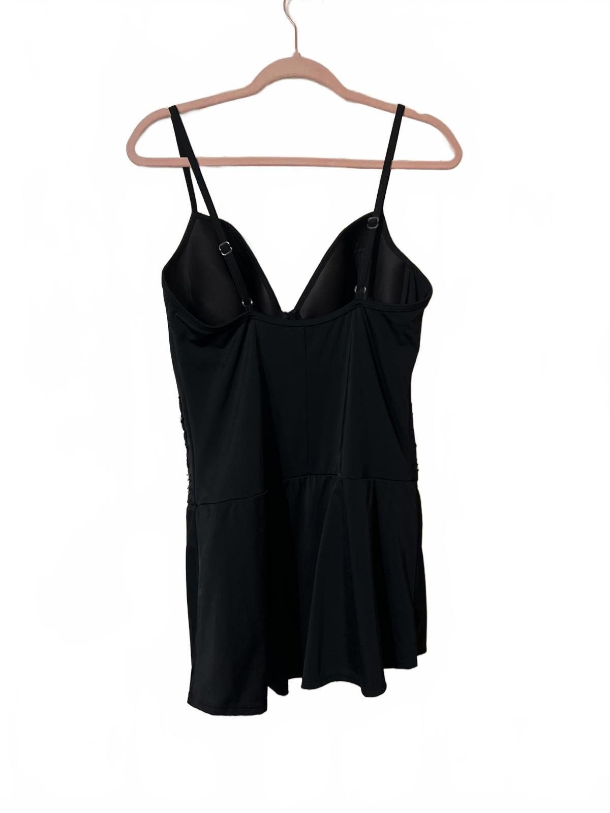 Other ShapeFX Black Embellished One-Piece Swimdress 16 plus size Size ONE SIZE - 5 Thumbnail