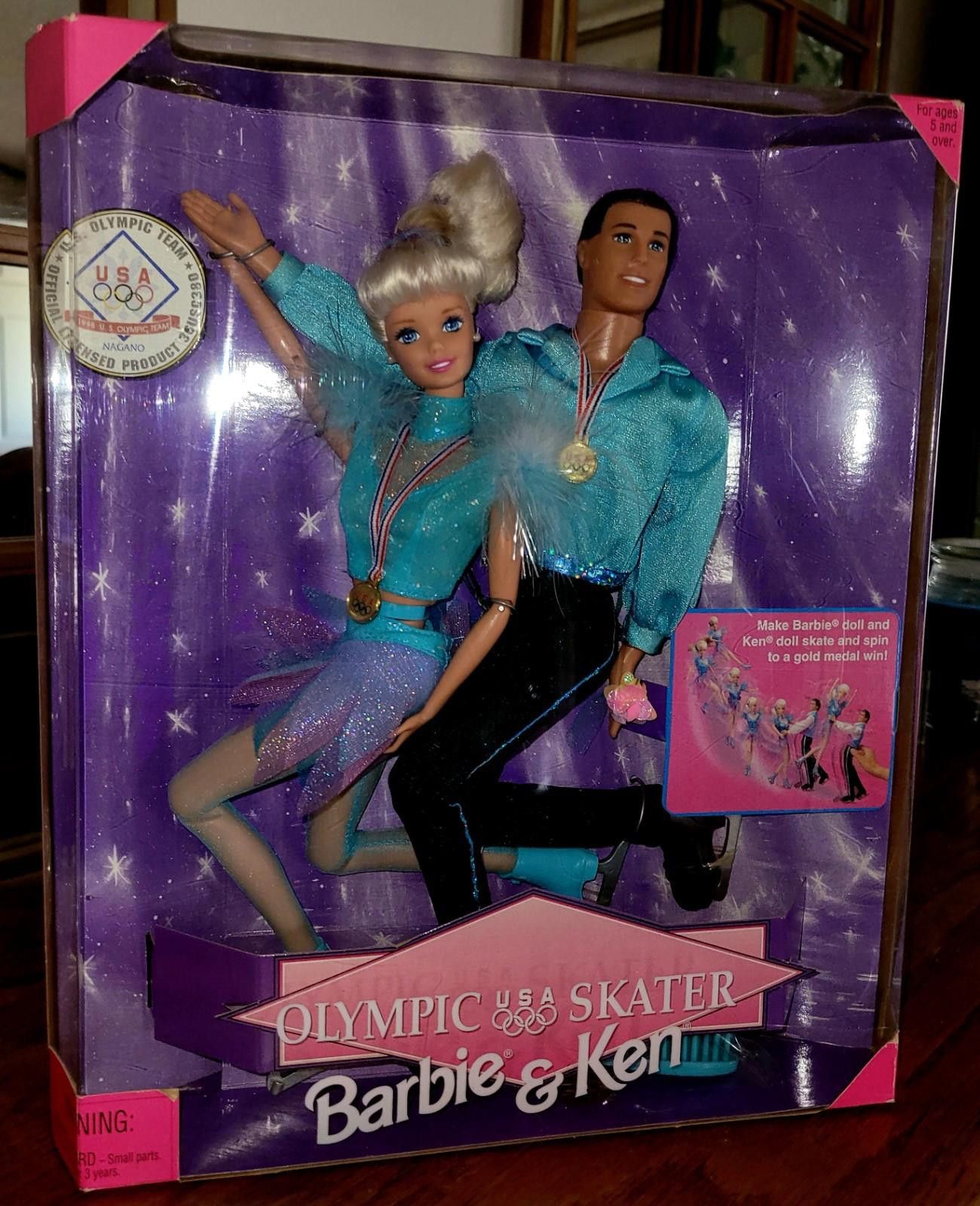 Designer 1997 Olympic Skater Barbie & Ken Skate Spin USA 18726 New Size ONE SIZE - 1 Thumbnail