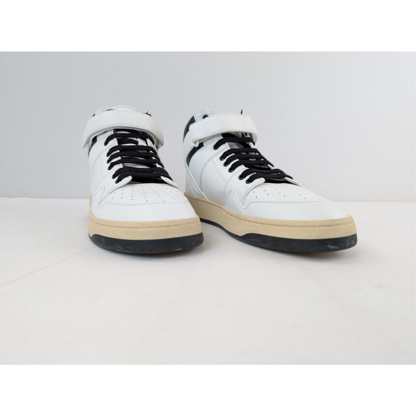 Saint Laurent Paris o1rshd1 Lax Mid top sneakers in Blanc optique/nero Size US 10 / EU 43 - 5 Thumbnail