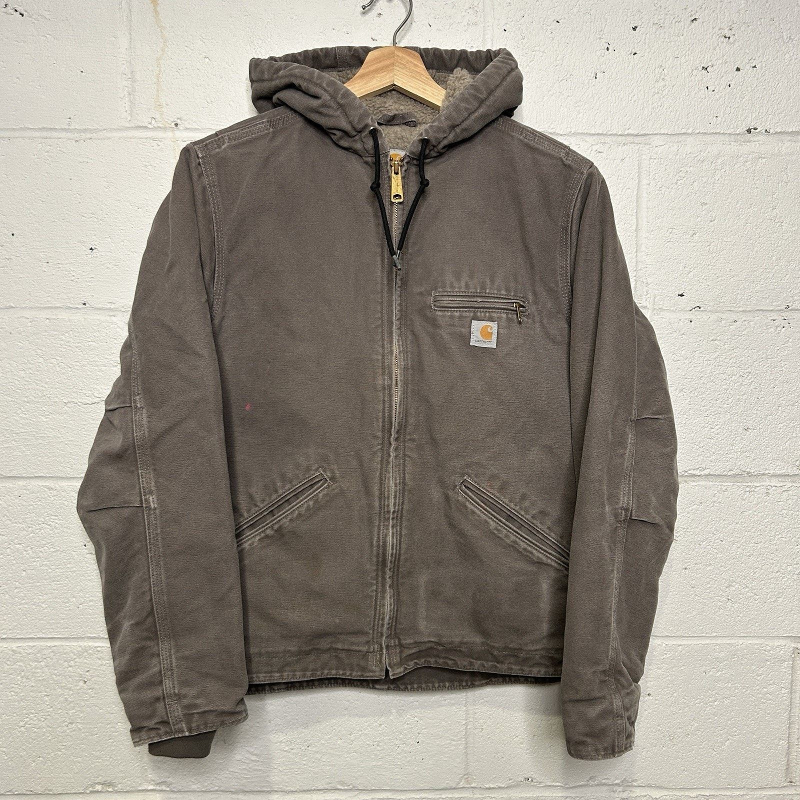 Carhartt Y2K Carhartt Sherpa-Lined Hooded Detroit Jacket “Gray” WJ141 Size S / US 4 / IT 40 - 1 Thumbnail