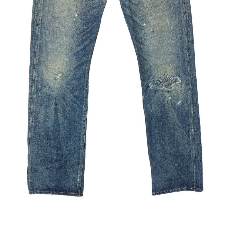 Japanese Brand Vintage Back Number Fadded Denim Jean Pants Size US 29 - 3 Thumbnail