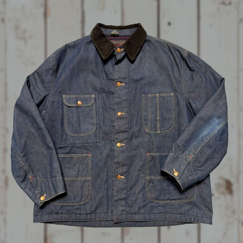 Wrangler VINTAGE Wrangler Casey Jones Blanket Lined Dark Denim Chore Barn Ranch Jacket 46 Men Blue Lined Denim Workwear Western Cowboy 60s 50s USA Heritage Size US S / EU 44-46 / 1 - 1 Thumbnail