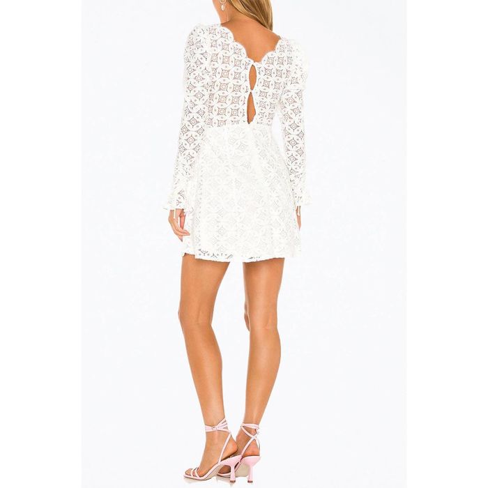 For Love & Lemons Charmaine Mini Dress In White Grailed