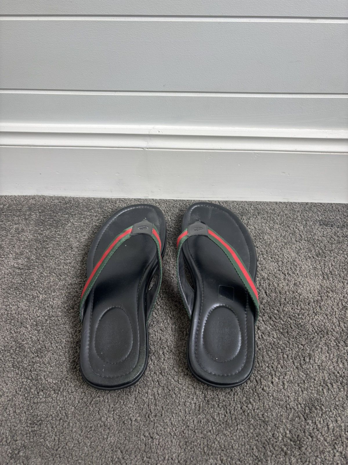 Gucci Gucci Leather Web Thong Sandal Size US 13 / EU 46 - 3 Thumbnail