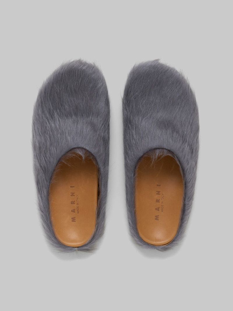 Marni o1f1d3z0526 Long-Haired Calfskin Fussbett Sabot in Grey Size US 12 / EU 45 - 4 Thumbnail
