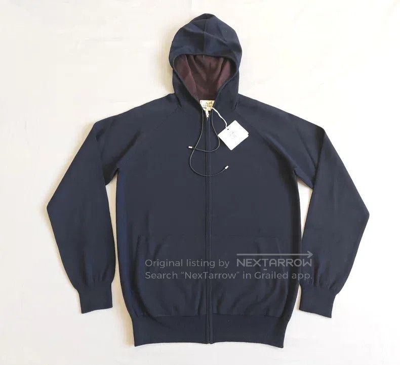 Other Hermes Cowl-neck sweater zipper knit jacket, navy blue, 80 Size US S / EU 44-46 / 1 - 1 Thumbnail