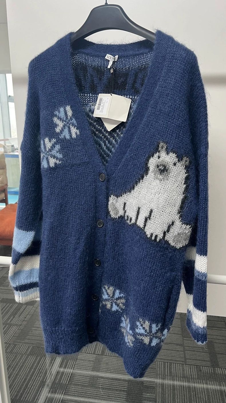 Loewe LOEWE Large single-row snap long-sleeve knit sweater for w Size XS / US 0-2 / IT 36-38 - 1 Thumbnail