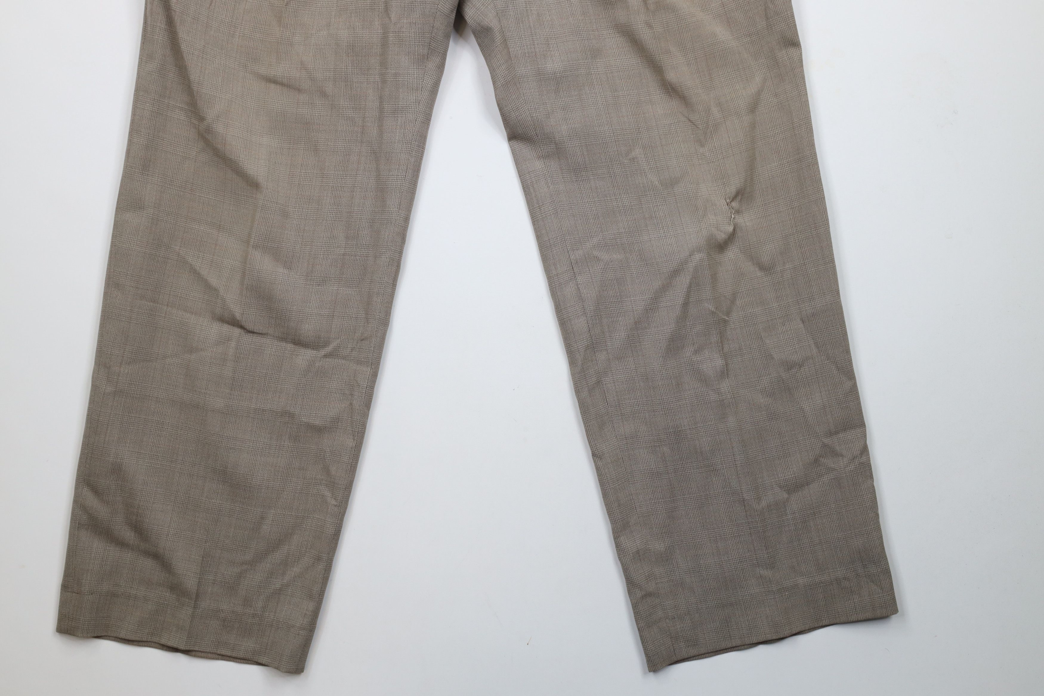 Vintage Vintage 90s Streetwear Wool Knit Wide Leg Chino Pants Plaid Size US 38 / EU 54 - 4 Thumbnail