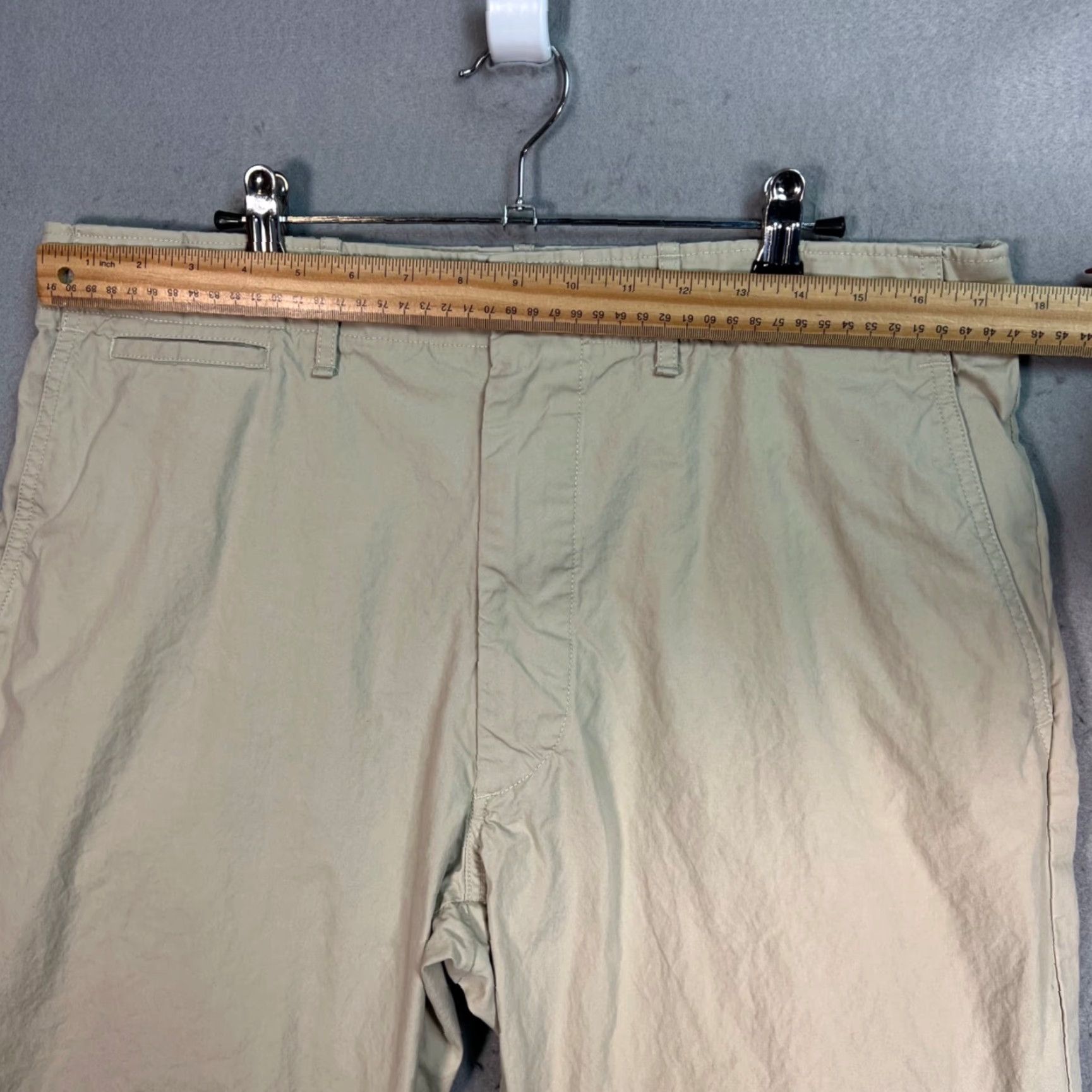 Buck Mason Buck Mason Mens Size 34 Chino Pants Casual Straight-Leg Beige Cotton Flat Front 34 in Inseam 24 in Size US 34 / EU 50 - 5 Thumbnail