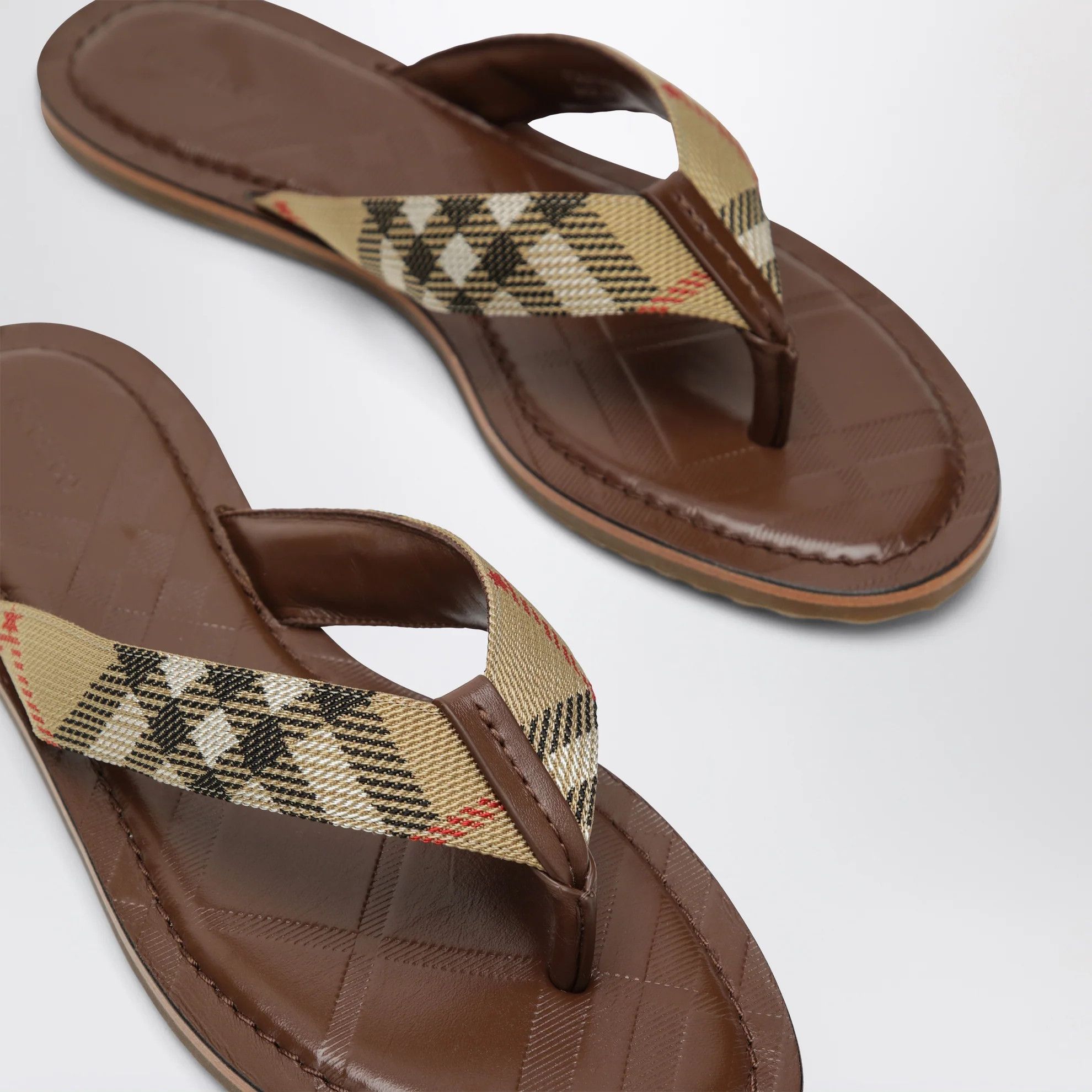 Burberry o1d2blof0426 Check Nylon-Blend Sandals Slippers Size US 9 / IT 39 - 5 Thumbnail
