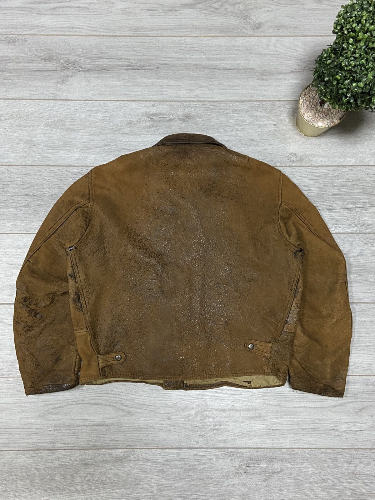 Chevignon Chevignon vintage leather worn distressed leather jacket fly Size US XL / EU 56 / 4 - 15 Thumbnail