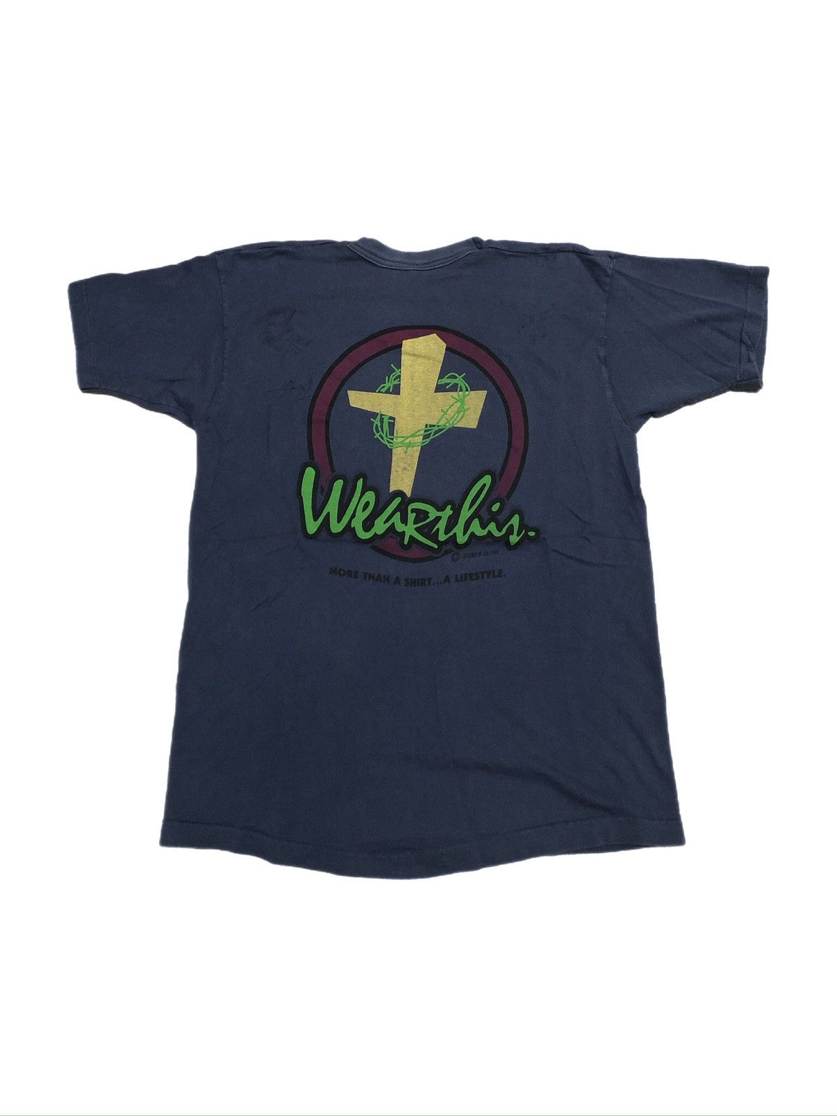 Fruit Of The Loom × Vintage 90s Wearthis Christian Jesus Tee Size US L / EU 52-54 / 3 - 1 Thumbnail