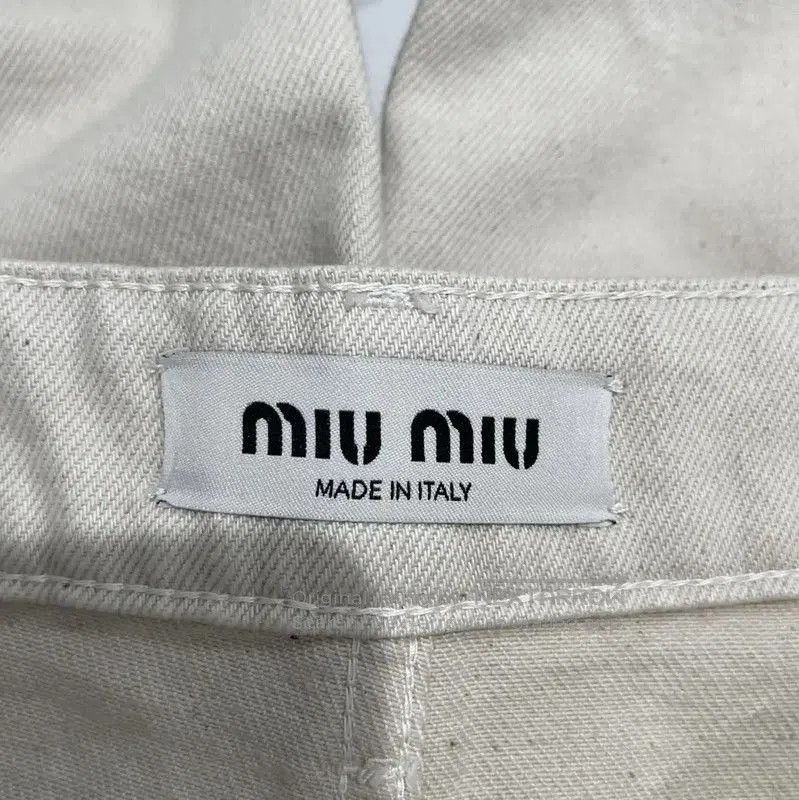 Miu Miu Miu Miu Beige Logo Cotton Denim Pants . Size 28" / US 6 / IT 42 - 6 Thumbnail
