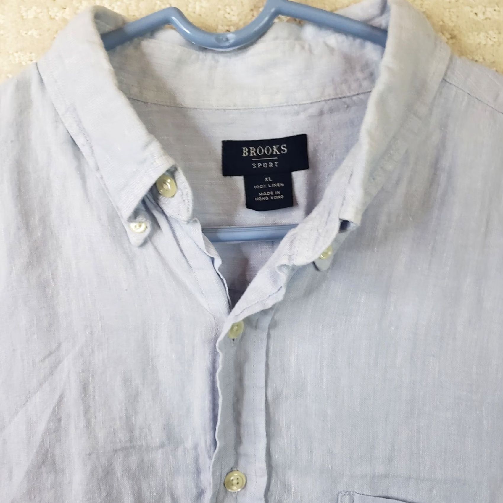 Brooks Brothers Brooks Brothers Sport 100% Linen Shirt Men's XL Blue Short Sleeve Button-Up Collared Casual Wear Size US XL / EU 56 / 4 - 5 Thumbnail