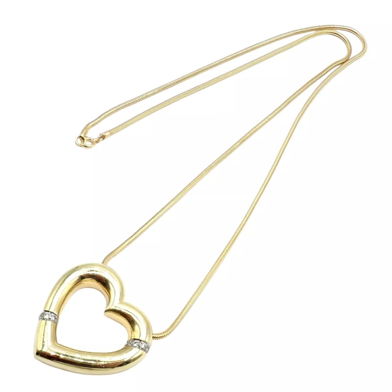 Tiffany & Co. Tiffany & Co 18k Yellow Gold Diamond Large Heart Necklace Size ONE SIZE - 9 Thumbnail