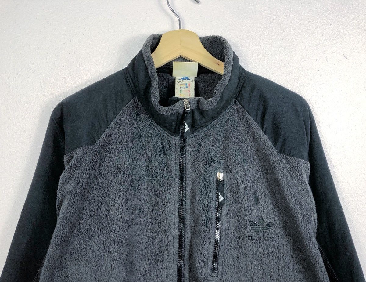 Adidas Rare Vintage Adidas Trefoil Big Logo Fleece Zipper Jacket Size US L / EU 52-54 / 3 - 3 Thumbnail