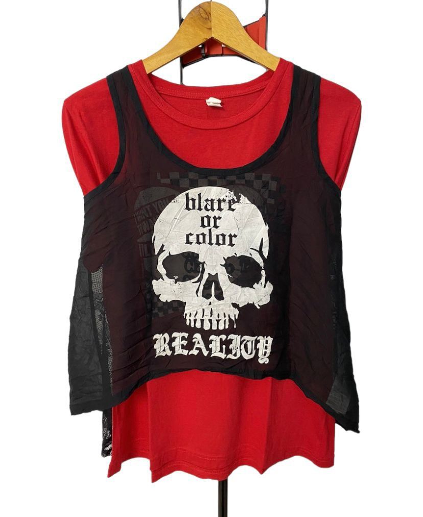 If Six Was Nine × Japanese Brand × Le Grande Bleu (L.G.B.) Japanesebrand galyge mesh tank top skull Size M / US 6-8 / IT 42-44 - 3 Thumbnail