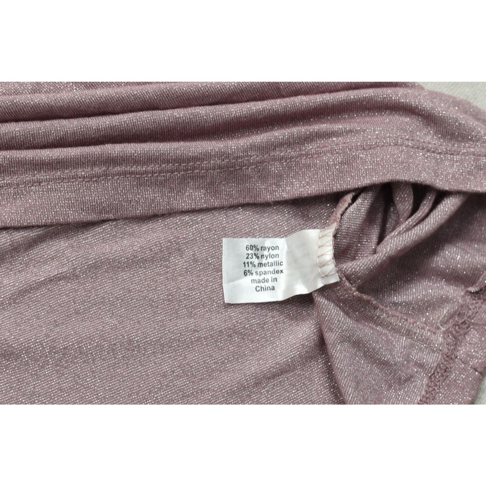 Vintage Lane Bryant Womens Blouse Knit Top Pullover Round Neck Ruched Sleeve Plus Size 26 Pink Metallic Shimmer Size 4XL / US 24-26 - 6 Thumbnail