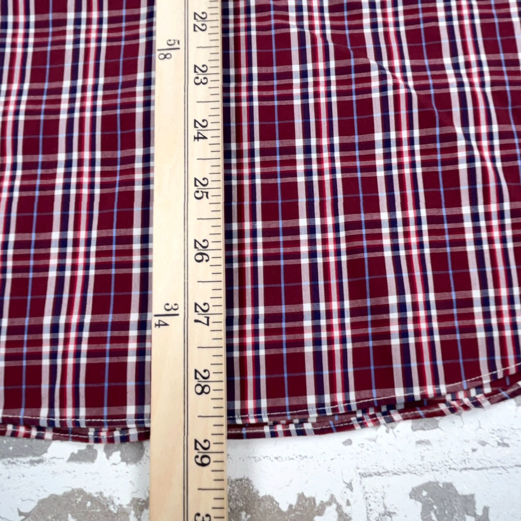 UNTUCKit UNTUCKit Shirt Men L Red Plaid Dress Poplin Lightweight Button-Up Casual Snap Free Size 42R - 6 Thumbnail