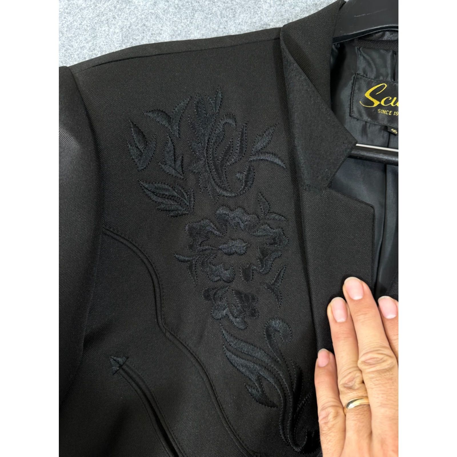 Scully **Western Cowboy Blazer Jacket Mens 46S Black Notch Lapel** User: Western Cowboy Blazer Jacket Mens 46S Black Notch Lapel Size 46R - 5 Thumbnail