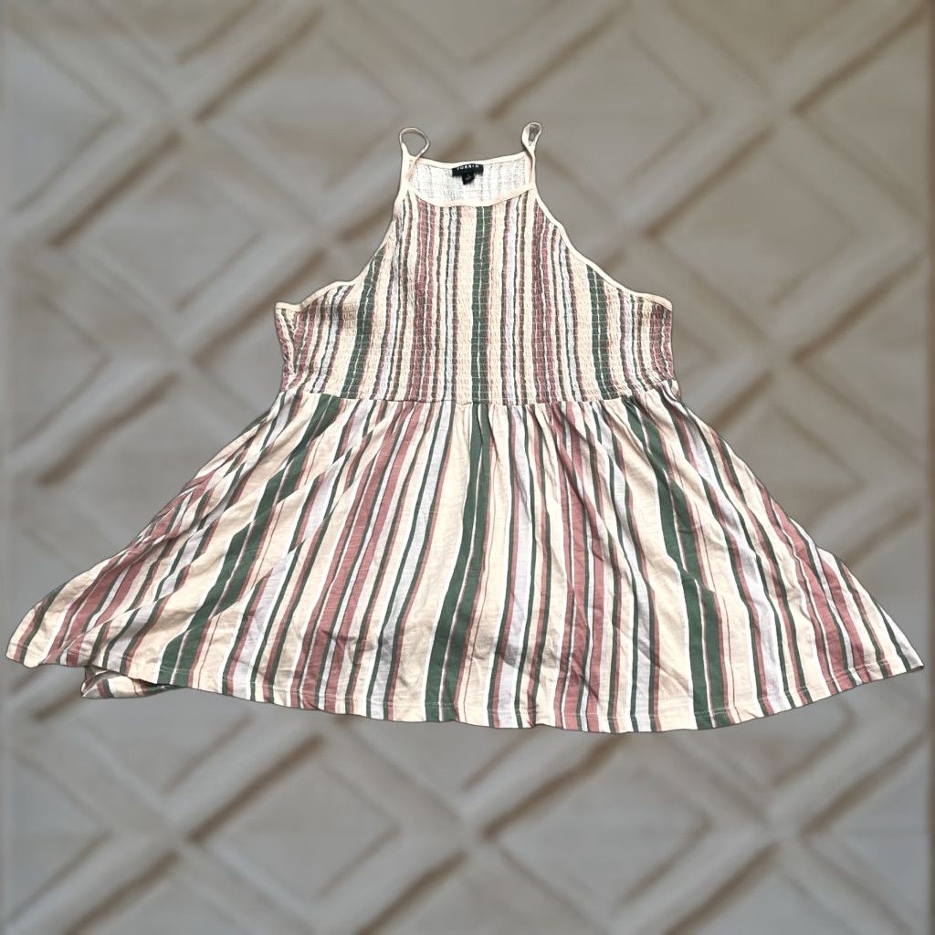 Torrid Torrid Tank Top Halter Tunic Women 1X Multicolor Striped Beach Casual Knit Cotton Blend Sleeveless Size XL / US 12-14 / IT 48-50 - 1 Thumbnail