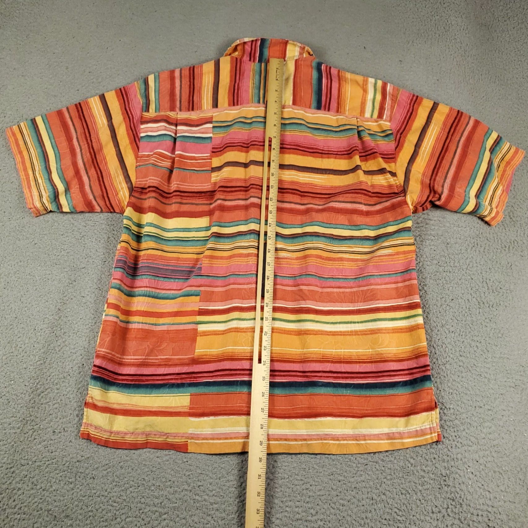 Tommy Bahama Tommy Bahama Hawaiian Shirt Mens Medium Red Striped Button-Up Short Sleeve Silk Aloha Size US M / EU 48-50 / 2 - 3 Thumbnail