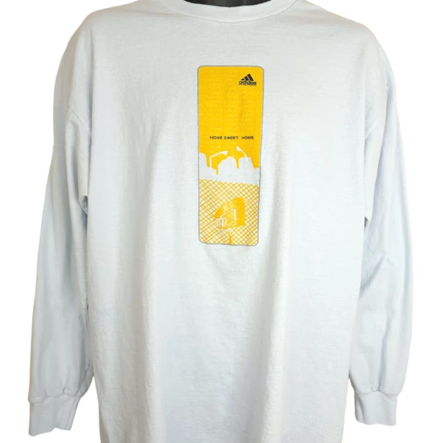 Adidas VINTAGE adidas Basketball T Shirt Mens Size Large Home Sweet Home Made In USA 90s Graphic Tee Blue Cotton Crew Neck Long Sleeve Shirts Shirt Mens Size US L / EU 52-54 / 3 - 2 Thumbnail