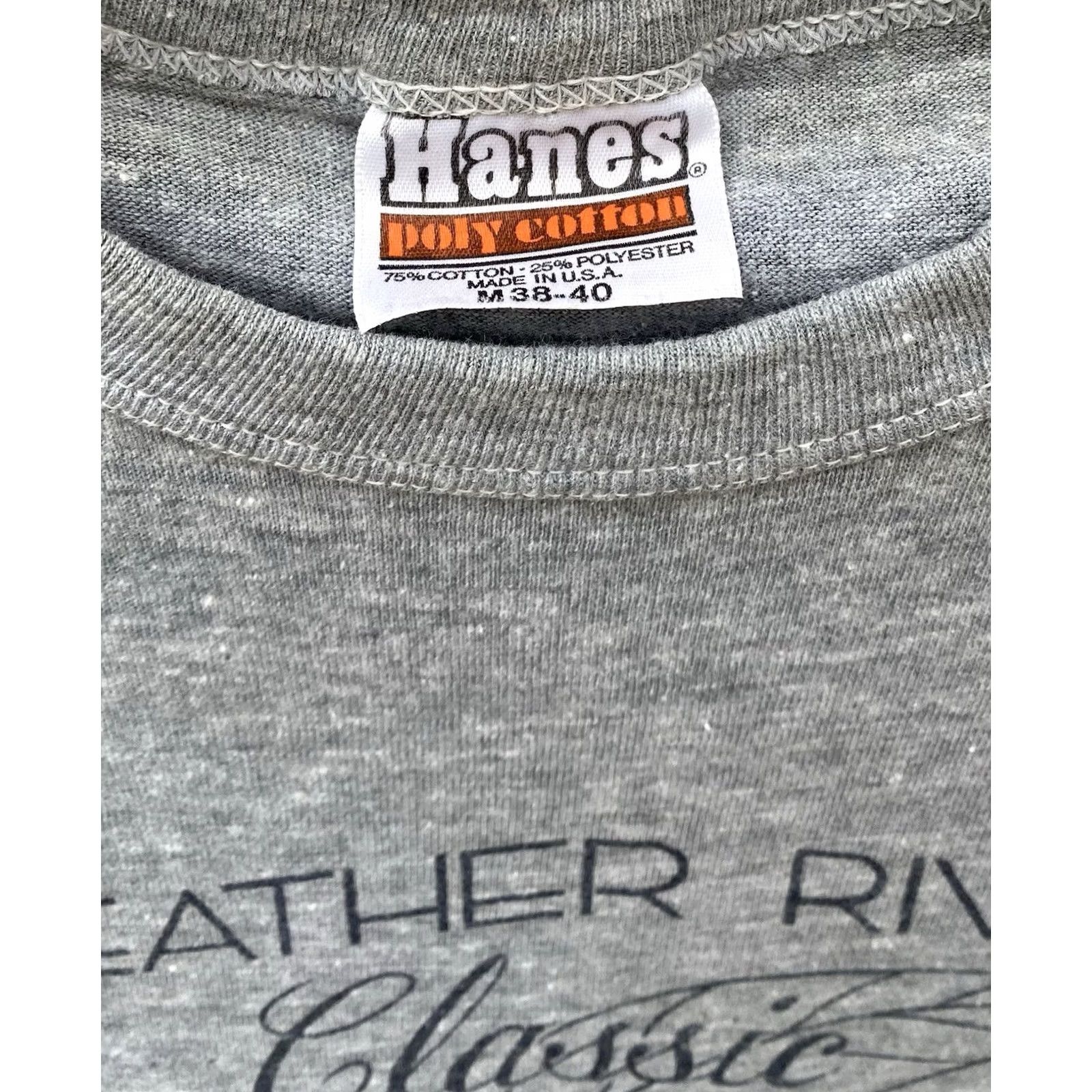 Hanes VINTAGE Feather River Classic Runner T Shirt Hanes Poly Cotton Gray M Unisex Graphic Tee 70s 80s Size US M / EU 48-50 / 2 - 3 Thumbnail