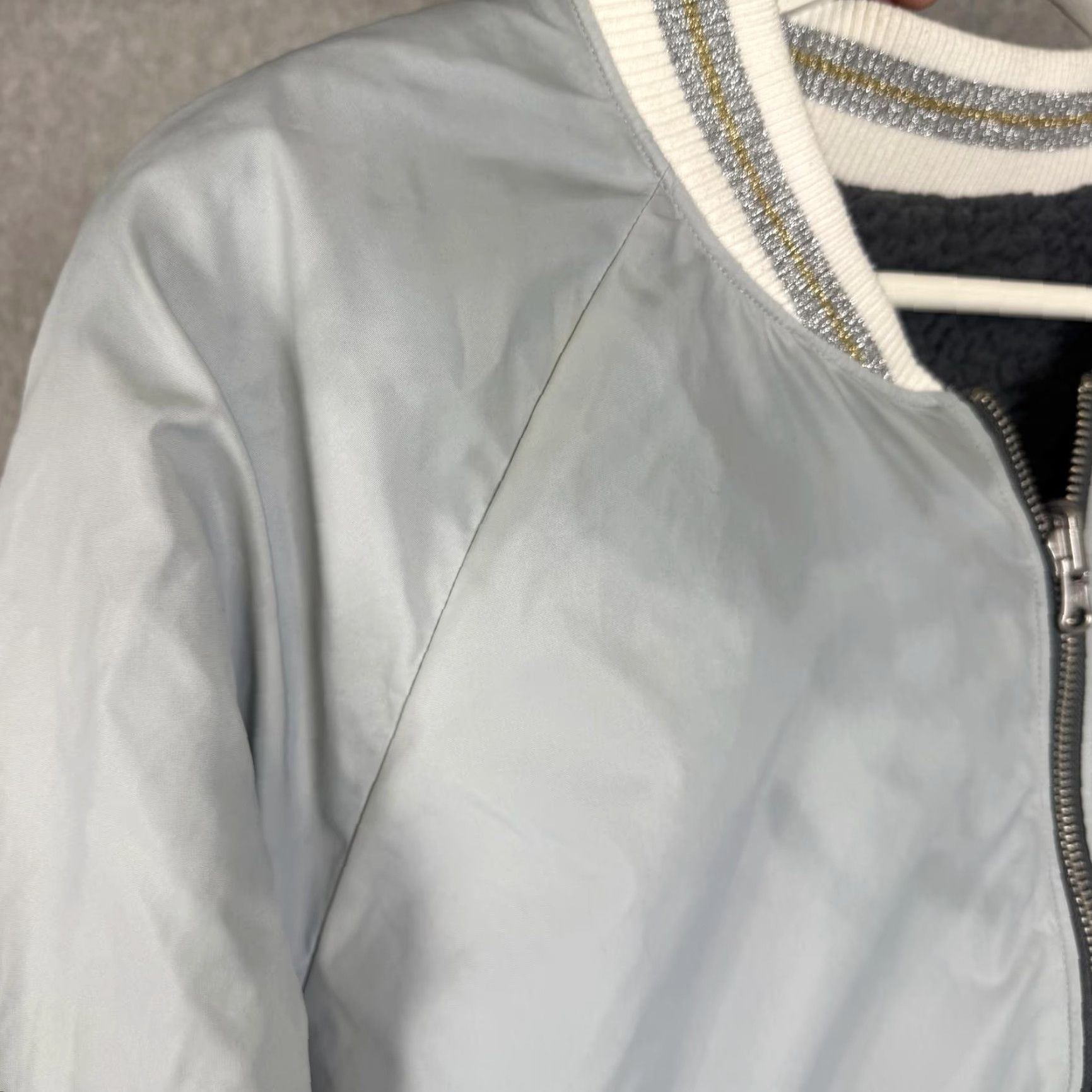 Pinko VINTAGE? Victoria's Secret PINK VS Reversible Gray Logo Sherpa Lined Bomber Jacket M Women Gray M Bomber Jacket PINK Ladies Varsity Neon? Size M / US 6-8 / IT 42-44 - 8 Thumbnail