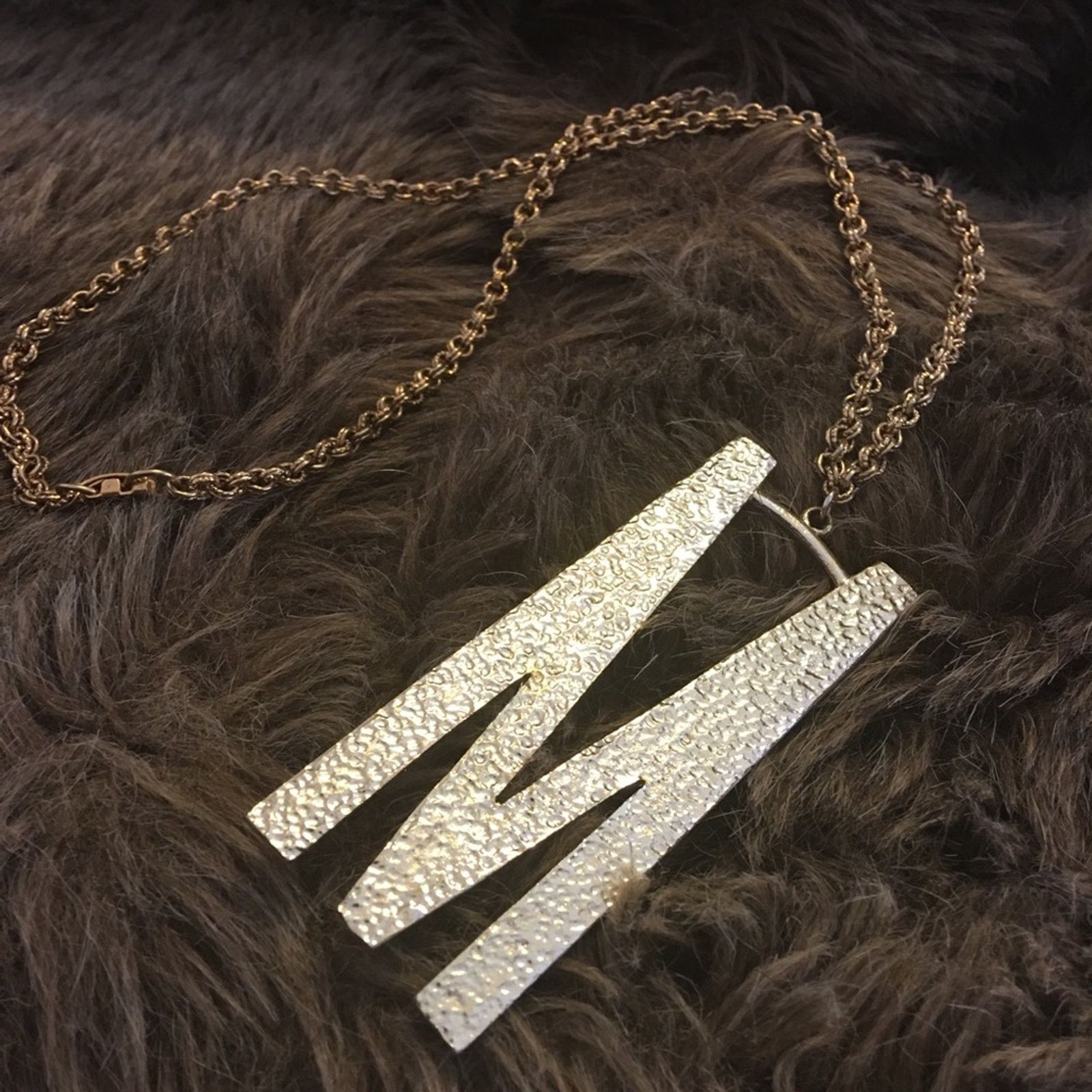 Vintage Vintage 70s monogram pendant on chain necklace Size ONE SIZE - 5 Thumbnail