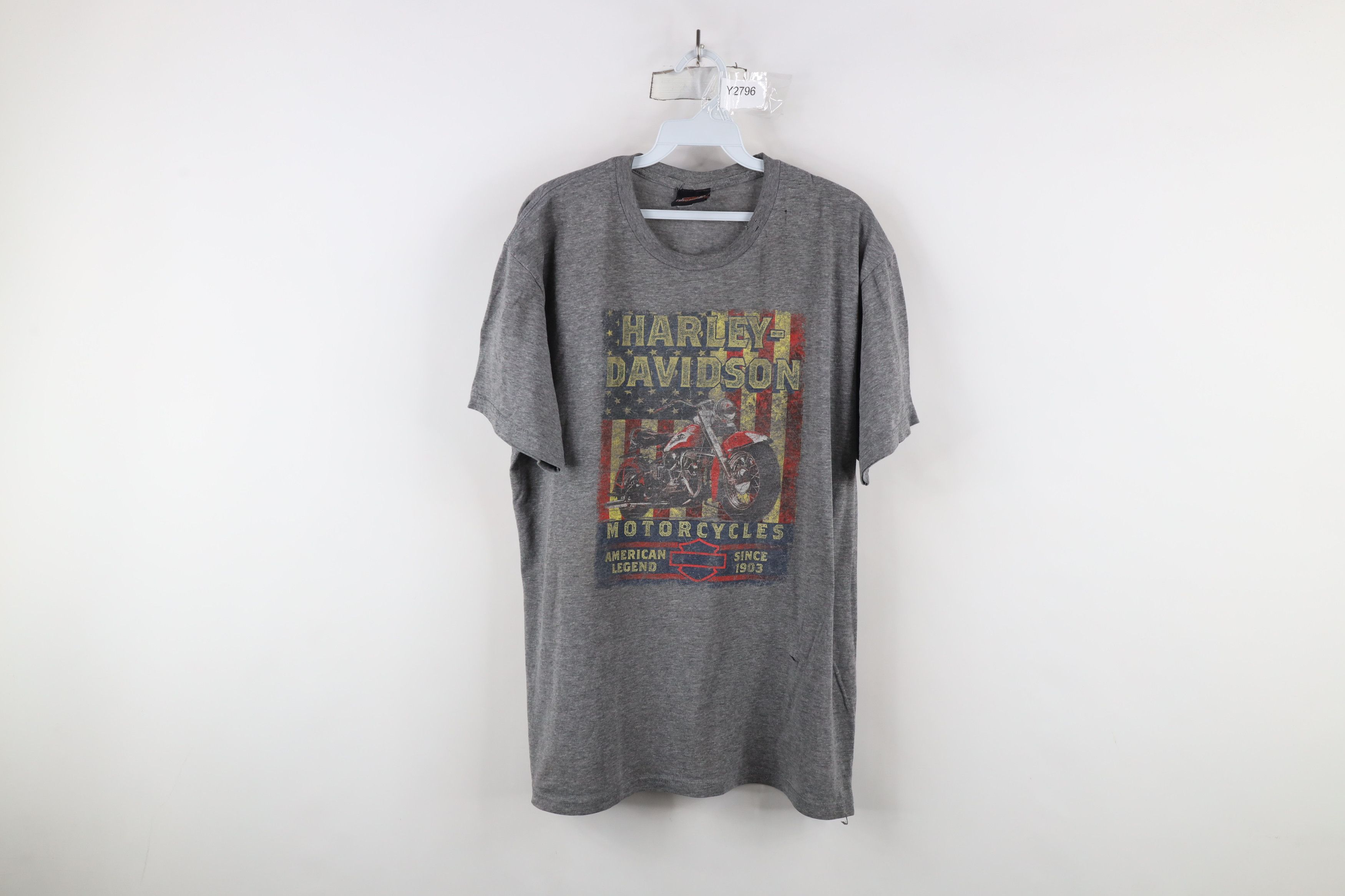 Harley Davidson × Vintage Vintage Y2K Harley Davidson Spell Out Jersey Knit T-Shirt Size US L / EU 52-54 / 3 - 1 Thumbnail