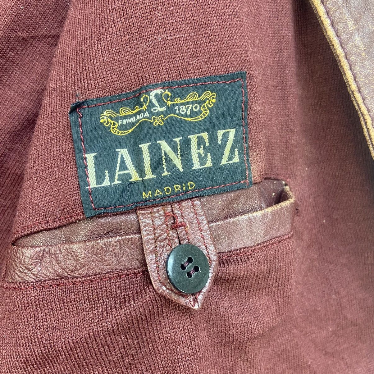 Vintage Vintage 80s Lainez Madrid Leather + Knit Jacket Size US S / EU 44-46 / 1 - 20 Thumbnail