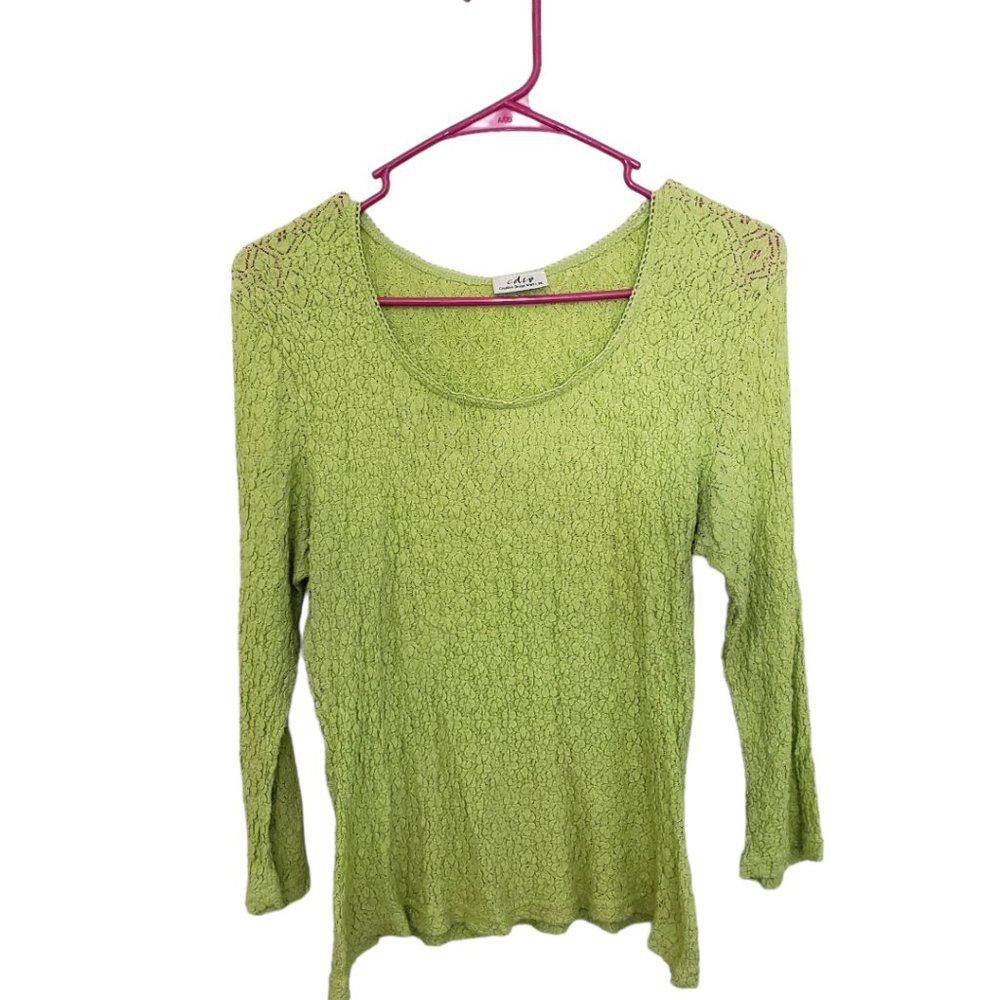 Designer CT534 CDW ladies Lime Green Long Sleeve Top S Size S / US 4 / IT 40 - 1 Thumbnail