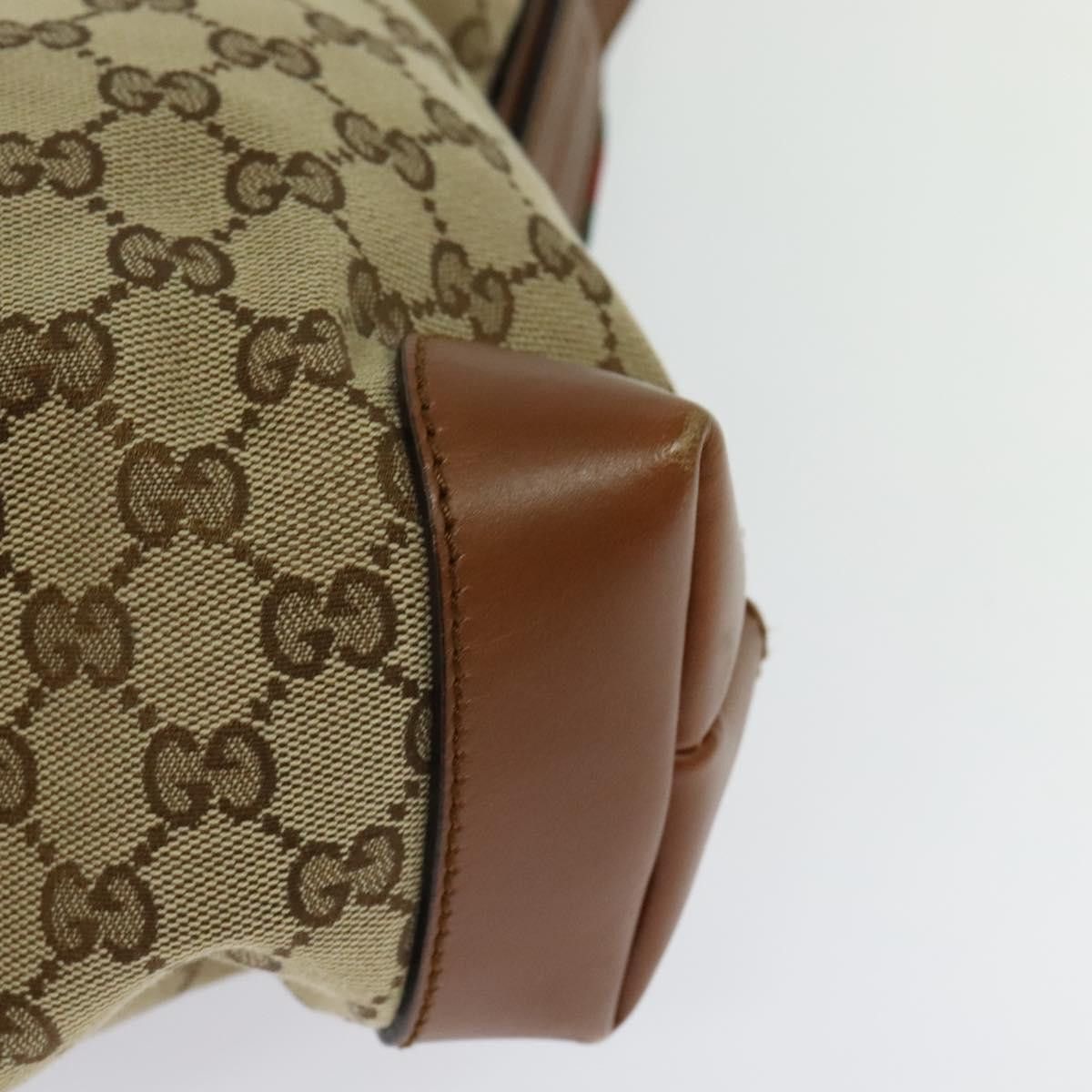 Gucci GUCCI GG Canvas Web Sherry Line Shoulder Bag Beige Red Green Size ONE SIZE - 13 Thumbnail