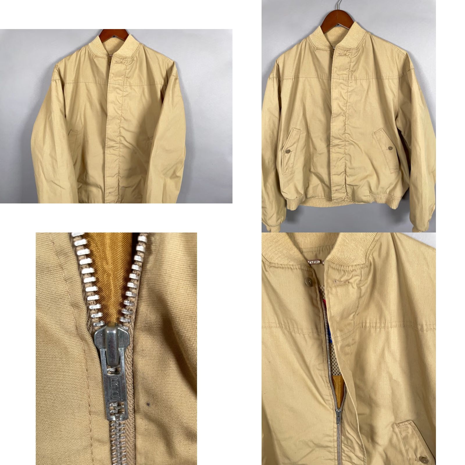 Catalina Vintage Catalina La Paz Bomber Jacket Adult 44 Beige Zip Up Lightweight Retro Short Beaded? No. Size US S / EU 44-46 / 1 - 8 Thumbnail