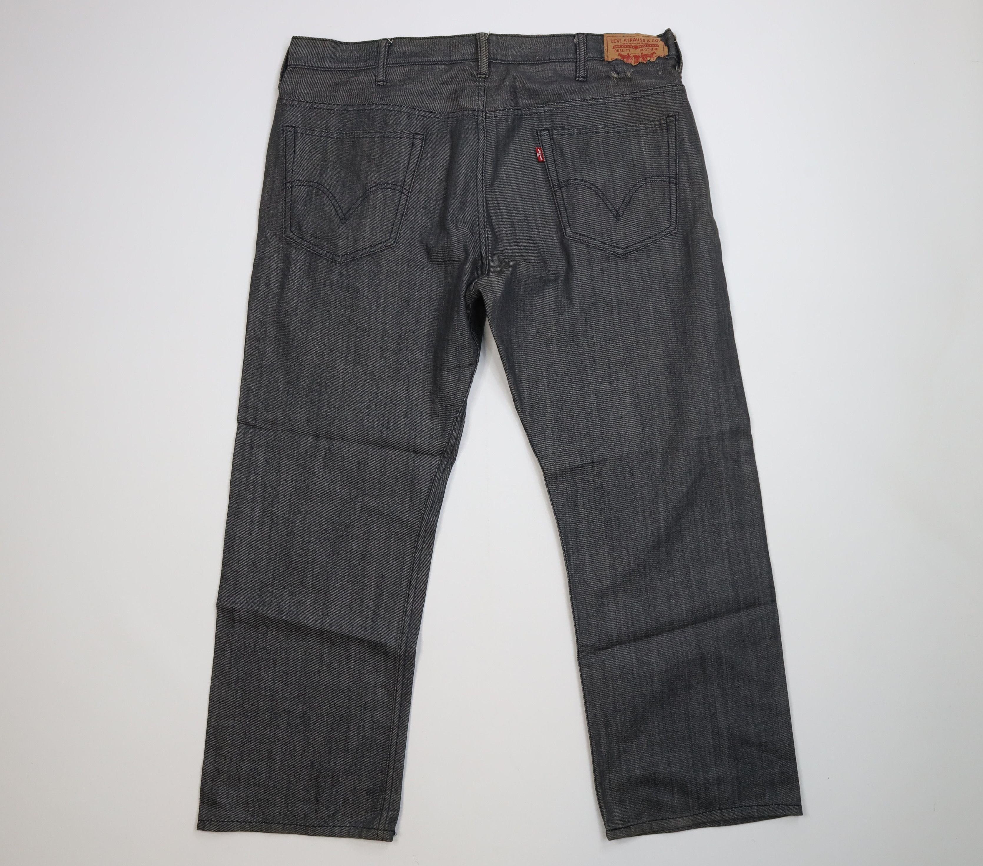 Levi's Vintage Y2K Levis 569 Loose Straight Wide Leg Jeans Gray Size US 38 / EU 54 - 8 Thumbnail