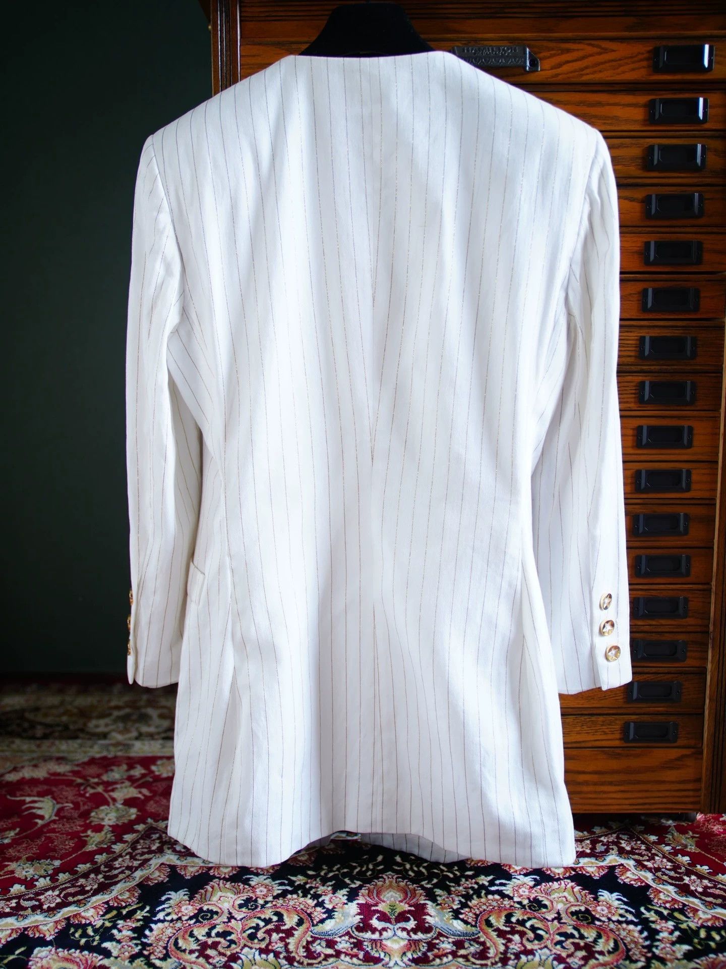 Escada Escada Vintage Suit Jacket Star MOP Button Gold Thread Size M / US 6-8 / IT 42-44 - 3 Thumbnail
